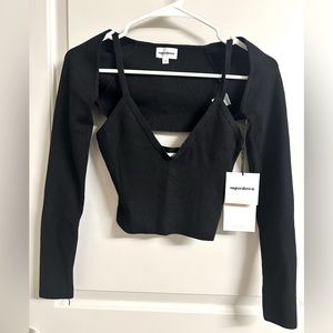 Superdown long sleeve crop top